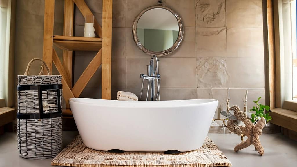 Coastal rustic bathroom decor
