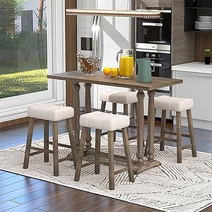 bar height dining table set for 4-5