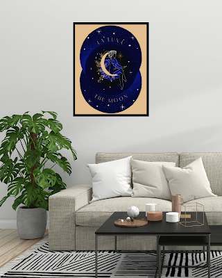 Stunning Vintage Moon Phase Poster