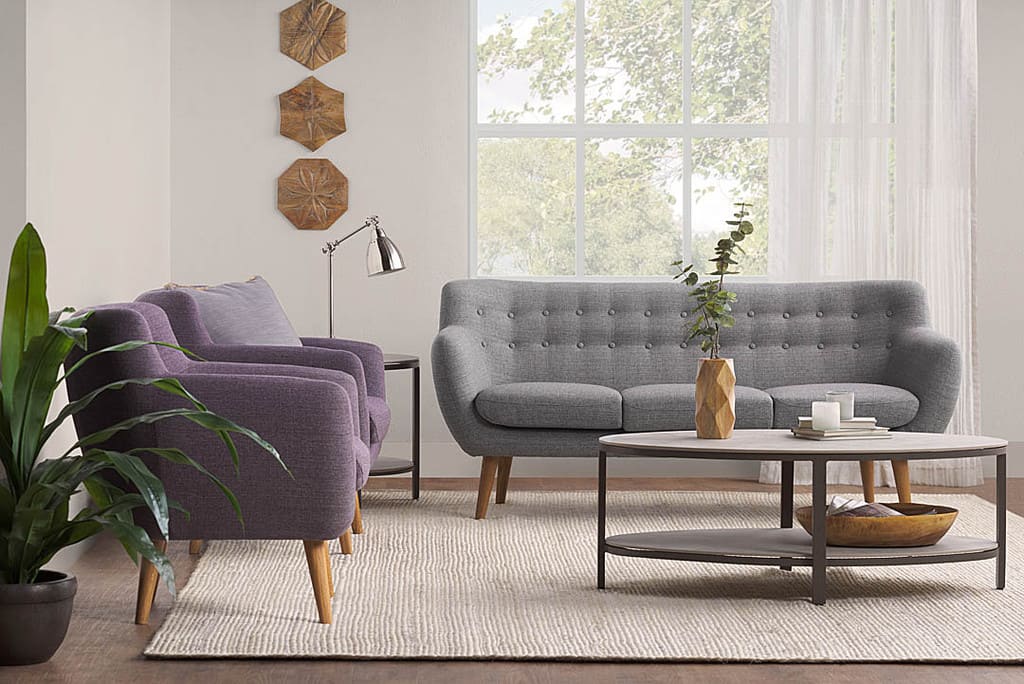 Living room with statement chairs