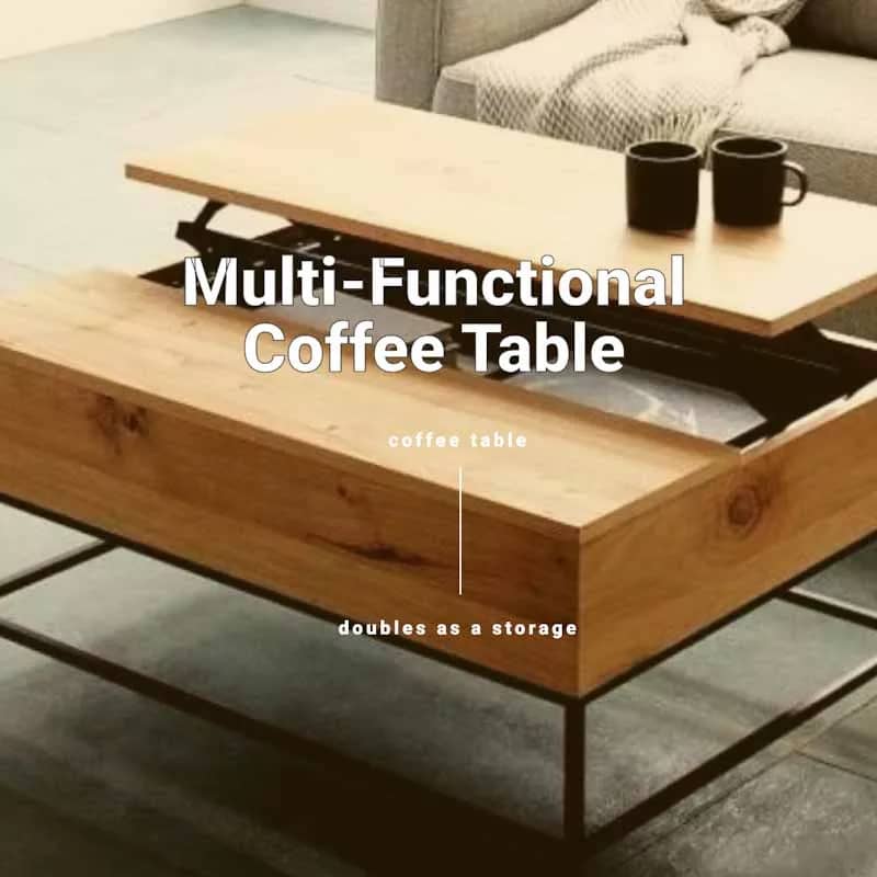 a coffee table that doubles as a storage 